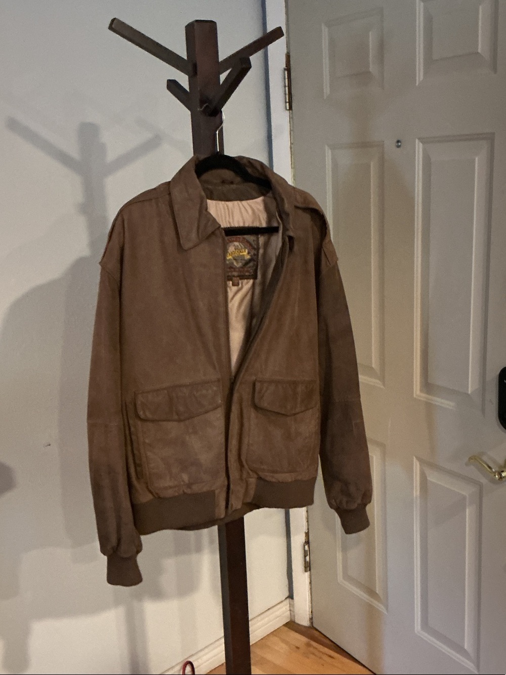 Brown Suede Men's Bomber Jacket - Classic Casual Coat
